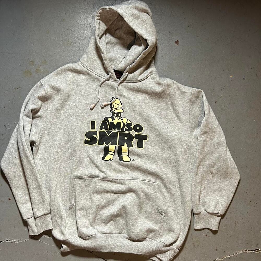 Y2k the simpsons homer smart grey hoodie